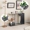Console Table Entryway Table with 2 Planter Holders MDF Metal White and Black